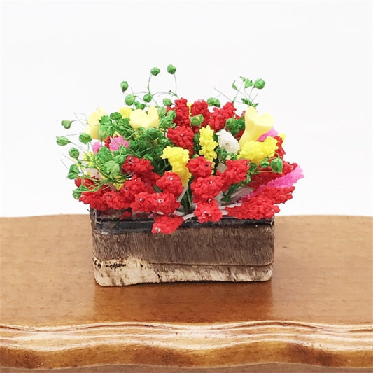2 Pcs 1:12 Mini Maison de poupée Jardin Scène Simulation Fleur en pot Fleur en argile, Fleur en argile