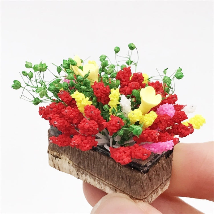 2 PCS 1:12 mini Doll House Dollhouse Garden Scene Simulation Flower Potted Clay Flower, Clay Flower