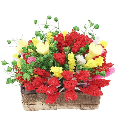 2 PCS 1:12 mini Doll House Dollhouse Garden Scene Simulation Flower Potted Clay Flower, Clay Flower