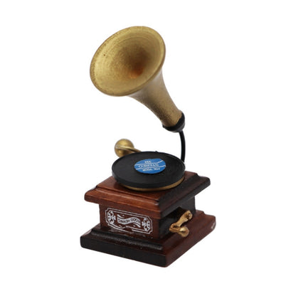 1:12 Jouet de simulation miniature pour maison, Gramophone rétro avec disque, Gramophone rétro avec disque