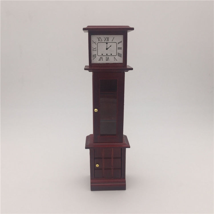 1/12 Mini maison jouet, simulation d'horloge vintage en acajou, horloge vintage