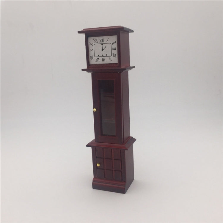1/12 Mini maison jouet, simulation d'horloge vintage en acajou, horloge vintage