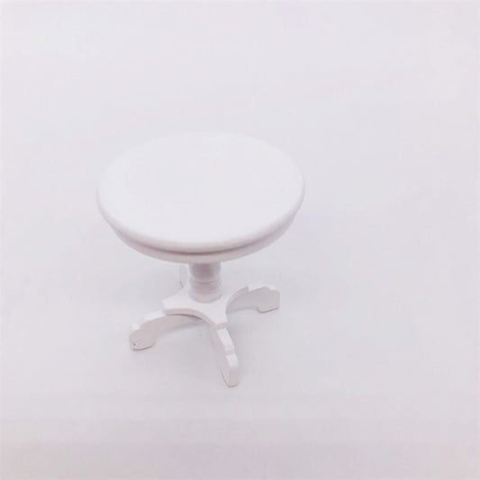 1:12 Mini Maison de poupée de poche Meubles Décoration Table Ronde, Blanc, Noyer, Acajou, Couleur bois, Bois brut