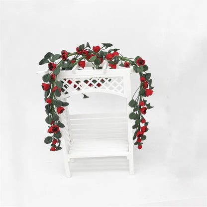 1:12 Miniature Maison Jouet Simulation Corde de Rose pour Chevalet Balançoire Scène de Jardin, Corde de Rose Balançoire