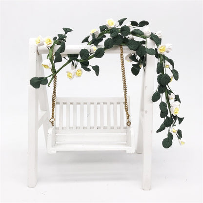 1:12 Miniature Maison Jouet Simulation Corde de Rose pour Chevalet Balançoire Scène de Jardin, Corde de Rose Balançoire