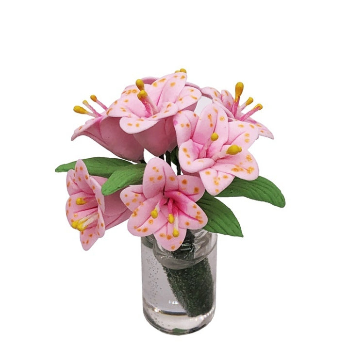1:12 mini maison de poupée meubles de maison de poupée décoration de poche arrangements de fleurs lys, fleurs lys