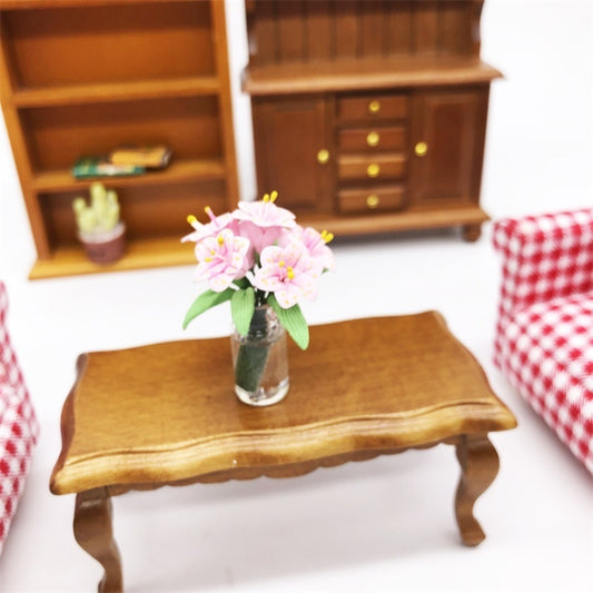1:12 mini maison de poupée meubles de maison de poupée décoration de poche arrangements de fleurs lys, fleurs lys