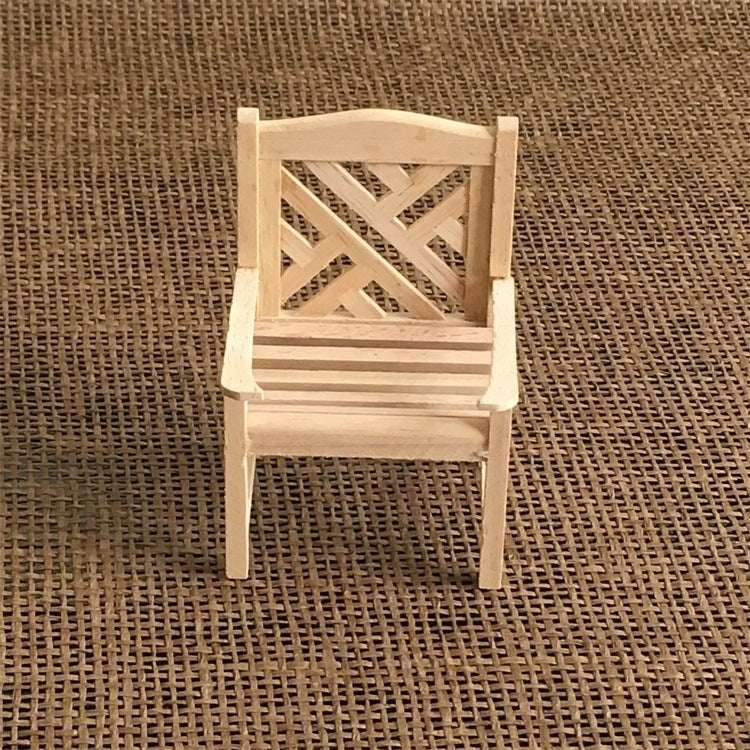 4 PCS / Ensemble 1:12 Maison de Poupée Mini Meuble Modèle Chaise de Jardin Extérieur Tabouret, Chaise de Jardin Extérieur