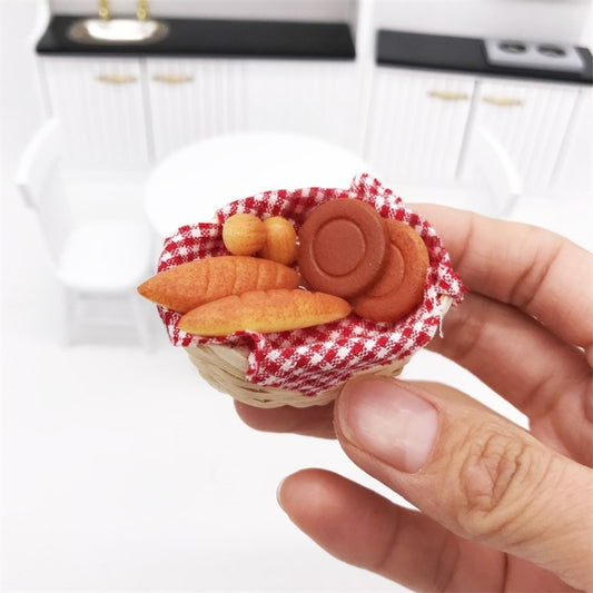 3 PCS 1:12 Mini Maison de poupée Meubles de cuisine Micro-aliments Jeu Boîte à pain Panier, Boîte à pain Panier