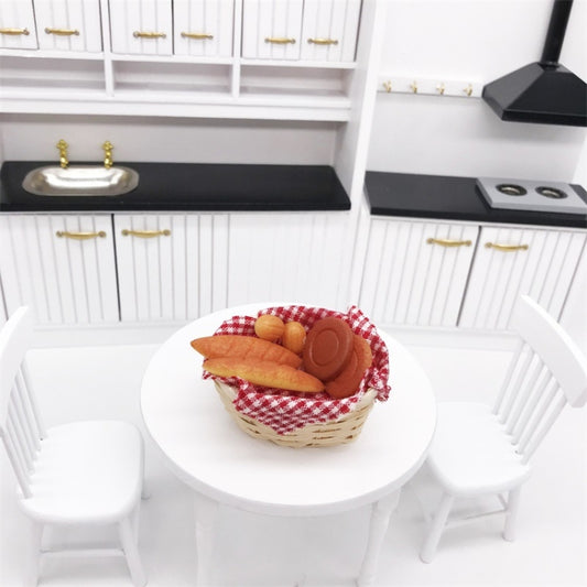 3 PCS 1:12 Mini Maison de poupée Meubles de cuisine Micro-aliments Jeu Boîte à pain Panier, Boîte à pain Panier