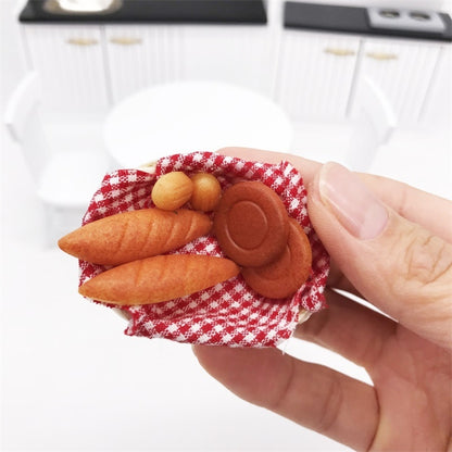 3 PCS 1:12 Mini Dollhouse Furniture Kitchen Supplies Micro-food Play Bread Box Basket, Bread Box Basket
