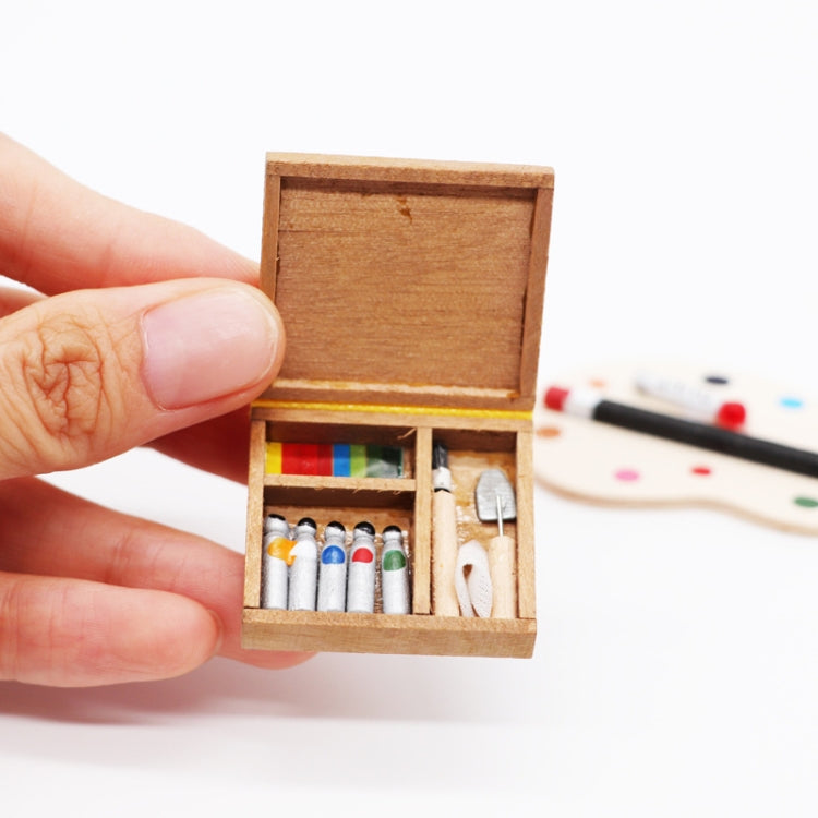 Accessoires de maison de poupée Mini boîte d'aquarelle de poche Simulation de peinture Pox, Peinture Pox