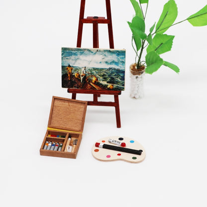 Accessoires de maison de poupée Mini boîte d'aquarelle de poche Simulation de peinture Pox, Peinture Pox