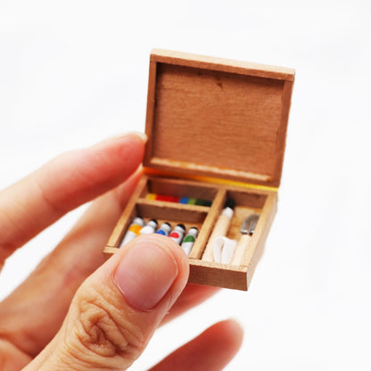 Accessoires de maison de poupée Mini boîte d'aquarelle de poche Simulation de peinture Pox, Peinture Pox