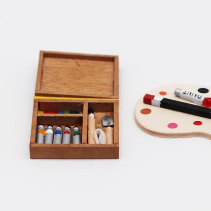 Accessoires de maison de poupée Mini boîte d'aquarelle de poche Simulation de peinture Pox, Peinture Pox