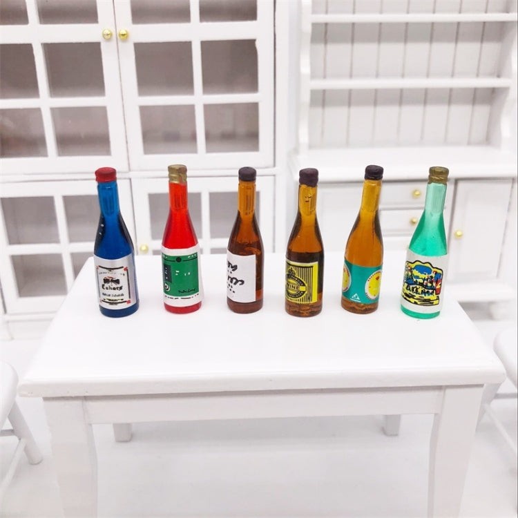 18 PCS / 3 Pack  1:12 Mini Dollhouse Pocket Simulation Fruit Wine Drink Bottle Ornaments Model, Wine Drink Bottle