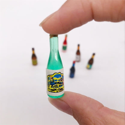 18 PCS / 3 Pack  1:12 Mini Dollhouse Pocket Simulation Fruit Wine Drink Bottle Ornaments Model, Wine Drink Bottle