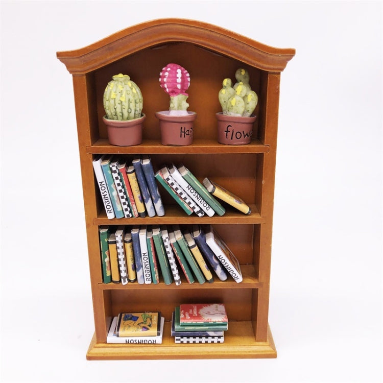 1:12 Mini House Toy Simulation Furniture Wooden Bookcase Mini House Toy, Wooden Bookcase