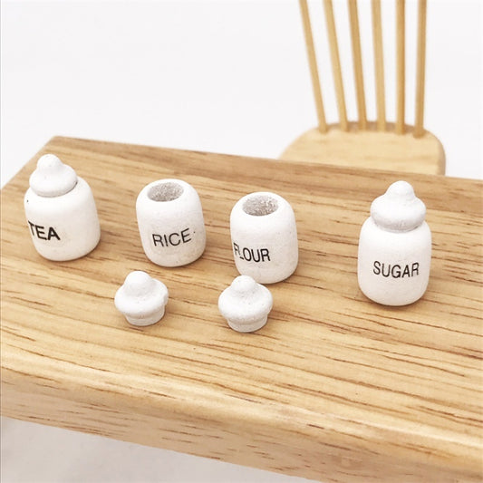 3 Ensembles 1:12 Maison de Poupée Miniatures Meubles Nourriture Jeu Boîte à Sel Thé 4 Pièces / Ensemble, 3 Ensembles Boîte à Sel Thé
