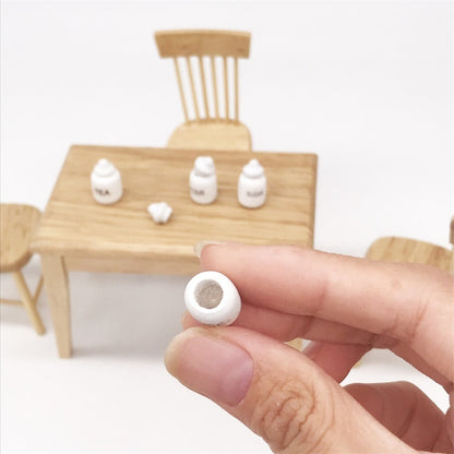 3 Sets 1:12 Mini Doll House Dollhouse Miniatures Furniture Food Play Tea Salt Jar 4 PCS / Set, 3 Sets Tea Salt Jar