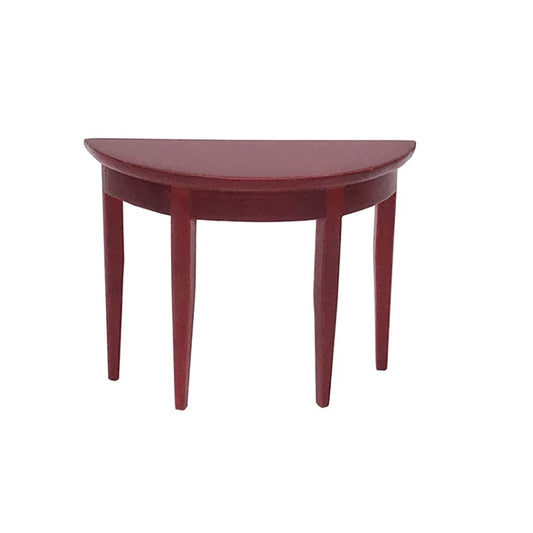 3 Tables de Porche Semi-circulaires en Acajou, Décoration de Scène de Mini Maison de Poupée 1:12, 3 Tables de Porche