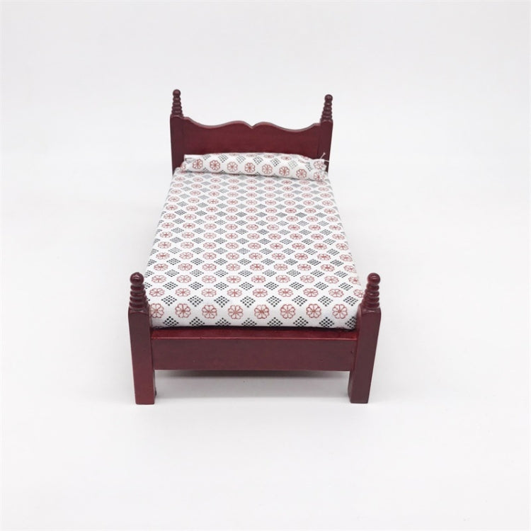 1:12 Mini House Toy Pocket Furniture Simulation Single Bed, Single Bed