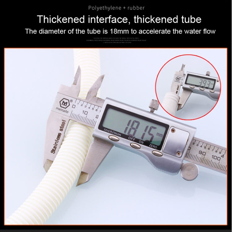 18mm Diameter Plastic Drain Pipe Water Outlet Extension Hose with Clamp for Semi-automatic Washing Machine / Air Conditioner, 1m Length, 2m  Length, 3m  Length, 4m  Length, 5m  Length