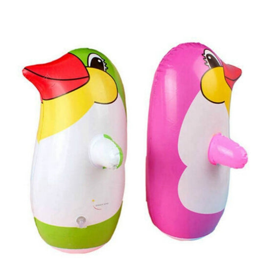 3 PCS Outdoor Fun And Sports Soft Plastic Tumbler Inflatable Penguin for Children Indoor Play, Random Color Delivery