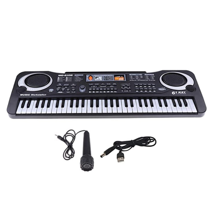 MQ-6106 Piano électronique de simulation multifonction 61 touches pour enfants Jouets musicaux intelligents pour enfants, prise UE, Piano 61 touches MQ-6106