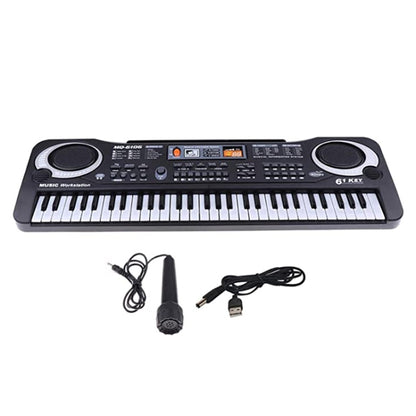 MQ-6106 Piano électronique de simulation multifonction 61 touches pour enfants Jouets musicaux intelligents pour enfants, prise UE, Piano 61 touches MQ-6106