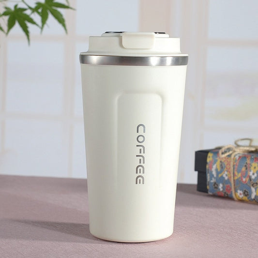 Smart Version Double Stainless steel 304 Coffee Mug Car Thermos Mug Travel Thermo Cup, 380ml White, 380ml Black, 380ml Green, 380ml Blue, 380ml Pink, 510ml White, 510ml Blue, 510ml Pink, 510ml Black, 510ml Green