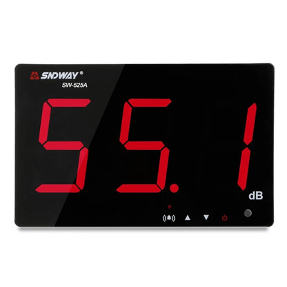 SNDWAY Wall-mounted 30~130dB Large Screen Digital Display Noise Decibel Monitoring Testers, SW525A, SW525B with Storage + USB, SW526A 18 inch Display, SW525G with Storage + USB Green