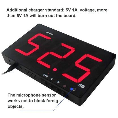 SNDWAY Wall-mounted 30~130dB Large Screen Digital Display Noise Decibel Monitoring Testers, SW525A, SW525B with Storage + USB, SW526A 18 inch Display, SW525G with Storage + USB Green