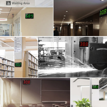 SNDWAY Wall-mounted 30~130dB Large Screen Digital Display Noise Decibel Monitoring Testers, SW525A, SW525B with Storage + USB, SW526A 18 inch Display, SW525G with Storage + USB Green
