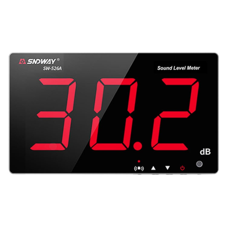SNDWAY Wall-mounted 30~130dB Large Screen Digital Display Noise Decibel Monitoring Testers, SW525A, SW525B with Storage + USB, SW526A 18 inch Display, SW525G with Storage + USB Green