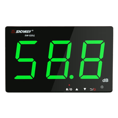 SNDWAY Wall-mounted 30~130dB Large Screen Digital Display Noise Decibel Monitoring Testers, SW525A, SW525B with Storage + USB, SW526A 18 inch Display, SW525G with Storage + USB Green