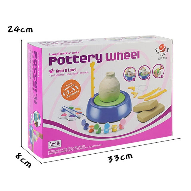 Mini poterie électrique portable de bricolage manuel, artisanat d'art pour enfants, cadeaux de Noël, poterie manuelle de bricolage