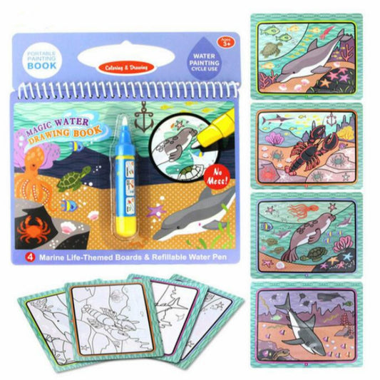 Livre de Dessin à l'Eau, Livre de Coloriage, Planche à Dessin et à Peindre avec Stylo Magique pour Enfants, Jouet, Cadeau d'Anniversaire