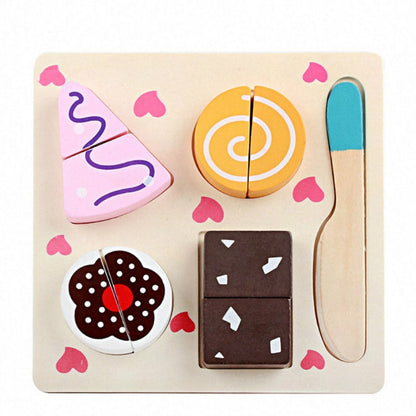 Children Wooden Cutting Fruits and Vegetables Educational Toys Kitchen Pretend Game Cooking Educational Toys, Pastry, Pea, Fish, Strawberry, Carrot