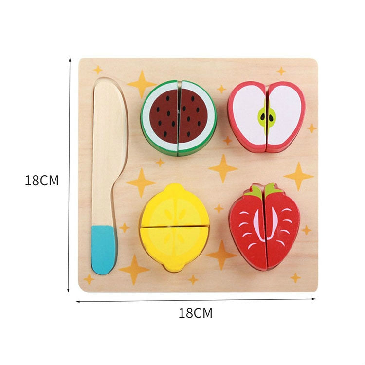 Children Wooden Cutting Fruits and Vegetables Educational Toys Kitchen Pretend Game Cooking Educational Toys, Pastry, Pea, Fish, Strawberry, Carrot
