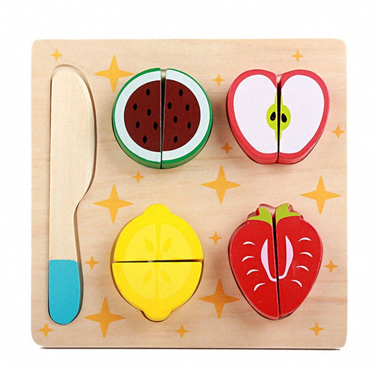 Children Wooden Cutting Fruits and Vegetables Educational Toys Kitchen Pretend Game Cooking Educational Toys, Pastry, Pea, Fish, Strawberry, Carrot