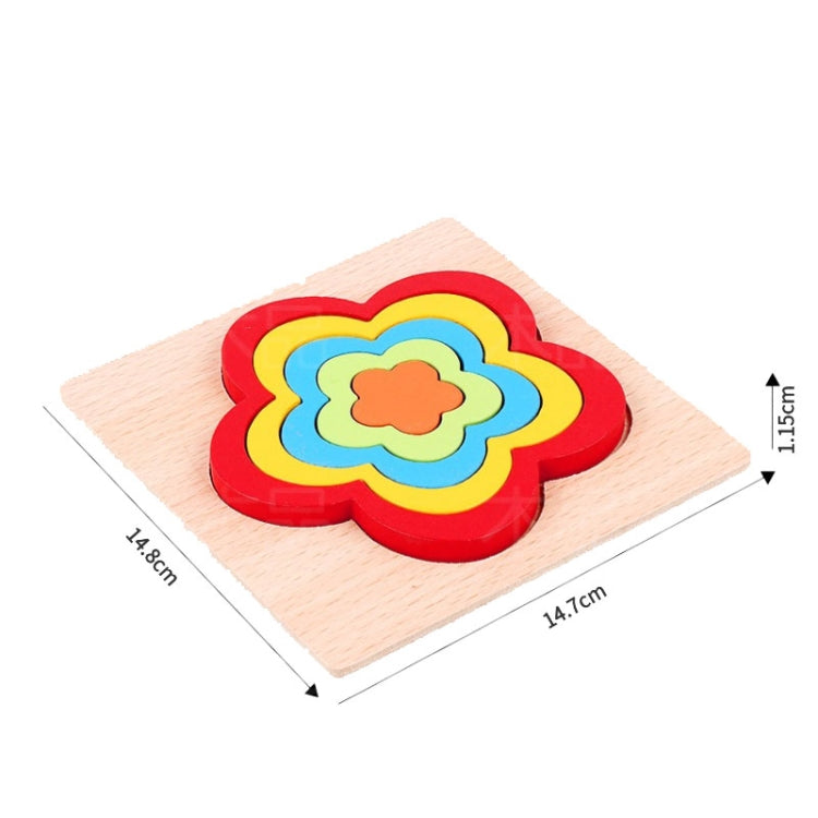 DIY Creative 3D Wooden Puzzle Geometry Shape Puzzle Children Educational Toys, Flower, Square, Oval, Polygon, Quadrilateral, Gear Shape, Round, Hexagon, Triangle, Pentagram