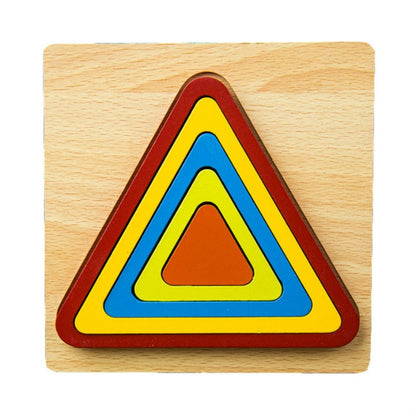 DIY Creative 3D Wooden Puzzle Geometry Shape Puzzle Children Educational Toys, Flower, Square, Oval, Polygon, Quadrilateral, Gear Shape, Round, Hexagon, Triangle, Pentagram