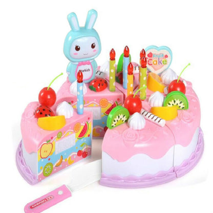 Kitchen Toys Cake Food DIY Pretend Play Fruit Cutting Birthday Toys for Children  Kids Gift
