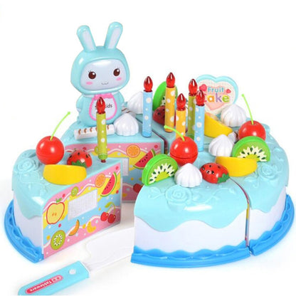 Kitchen Toys Cake Food DIY Pretend Play Fruit Cutting Birthday Toys for Children  Kids Gift