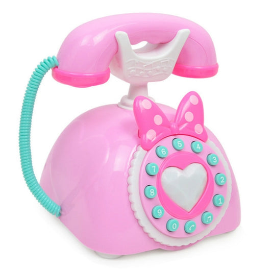 Teléfono retro de simulación infantil, luz, música, dibujos animados, educación temprana, rompecabezas, juguetes musicales