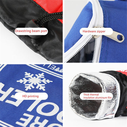 Oxford Cloth Cylindrical Ice Pack Portable Folding Drink Ice Pack Lunch Bag, Drawstring / Red, Drawstring / Blue, Drawstring /  Black, Zipper / Red, Zipper / Blue