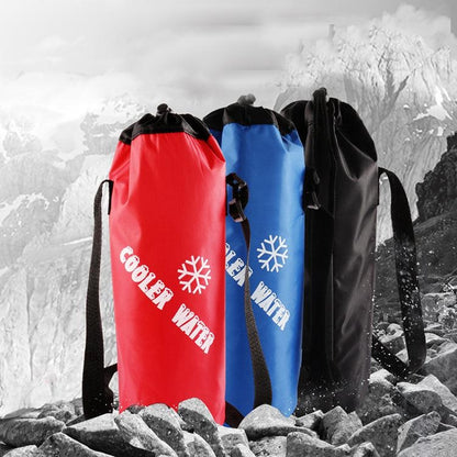 Oxford Cloth Cylindrical Ice Pack Portable Folding Drink Ice Pack Lunch Bag, Drawstring / Red, Drawstring / Blue, Drawstring /  Black, Zipper / Red, Zipper / Blue