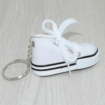 2 mini porte-clés pendentifs en toile de chaussures de simulation