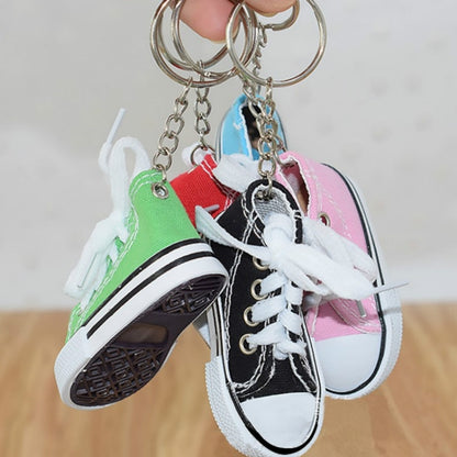 2 mini porte-clés pendentifs en toile de chaussures de simulation